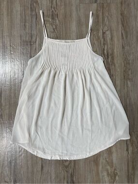 NWT - LOFT White Pleated Spaghetti Strap Camisole